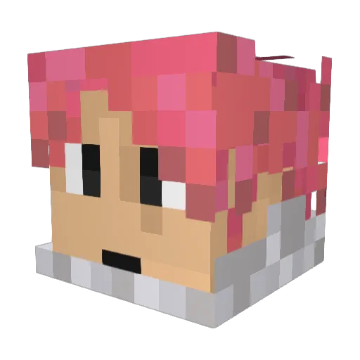 Blooub Minecraft avatar head, 3D render