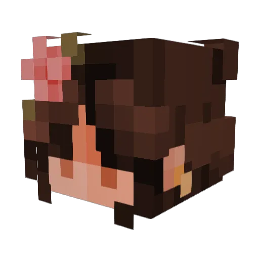 Blooue Minecraft avatar head, 3D render