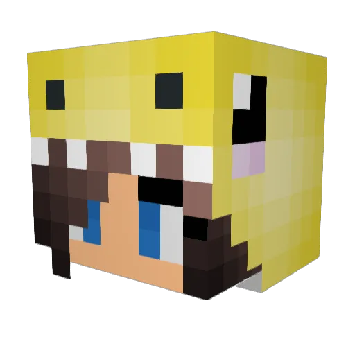 Bloraange Minecraft avatar head, 3D render