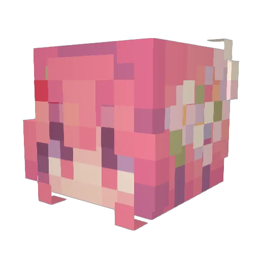 Blossika Minecraft avatar head, 3D render