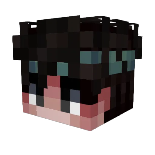 BlouShe Minecraft avatar head, 3D render