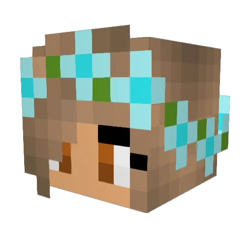 Blou_Dragon Minecraft avatar head, 3D render