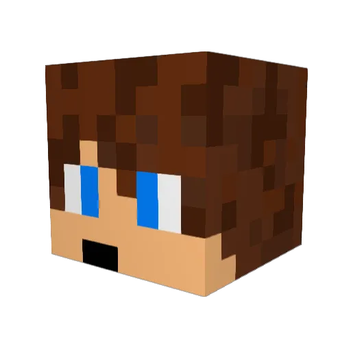 Blouck_ Minecraft avatar head, 3D render