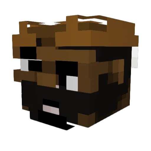 Blouish Minecraft avatar head, 3D render
