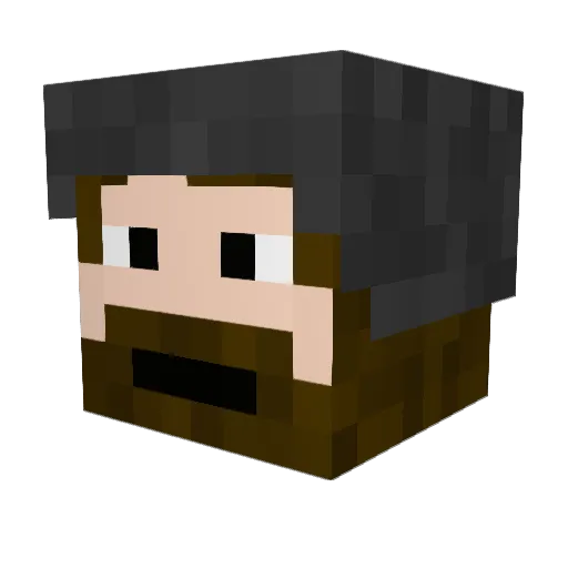 Bloup Minecraft avatar head, 3D render
