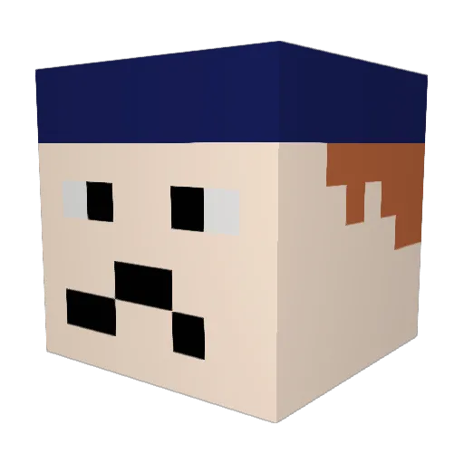 Bloxen1 Minecraft avatar head, 3D render