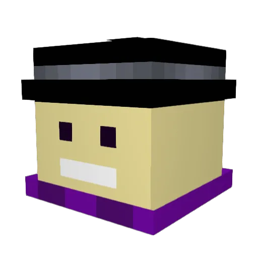 BloxxerTheBot Minecraft avatar head, 3D render
