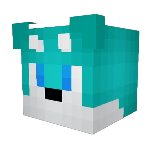 Blu3Cozy Minecraft avatar head, 3D render
