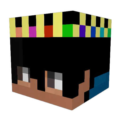 Blu3yz Minecraft avatar head, 3D render