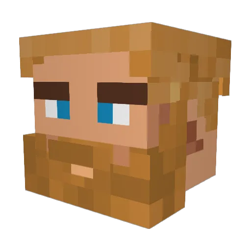 BluAlien Minecraft avatar head, 3D render