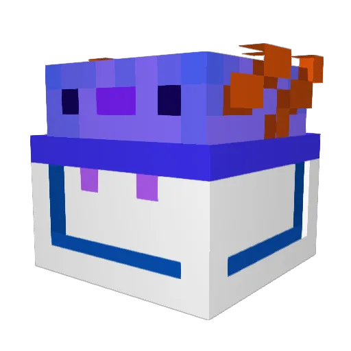 BluAxolotl Minecraft avatar head, 3D render