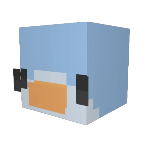 BluBlurBird Minecraft avatar head, 3D render