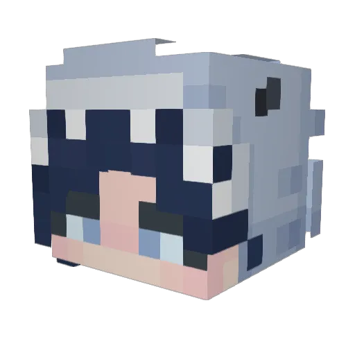 BluChu Minecraft avatar head, 3D render
