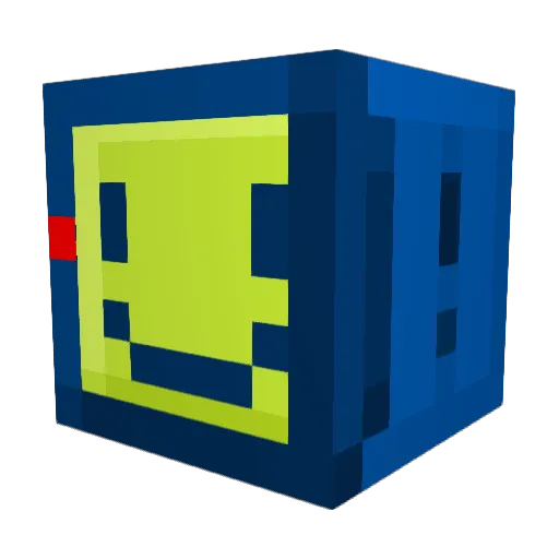 BluGB Minecraft avatar head, 3D render