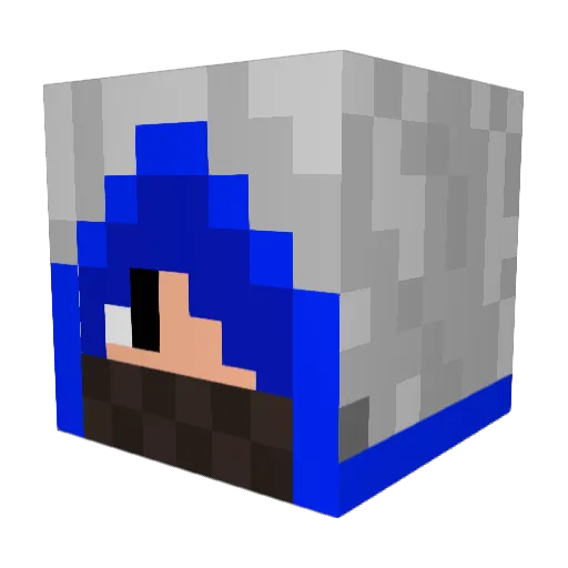 BluHornet Minecraft avatar head, 3D render