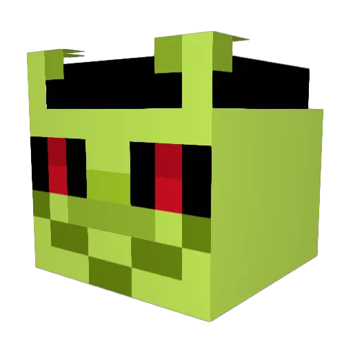 BluMeg Minecraft avatar head, 3D render