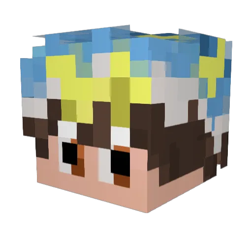 BluNoBerry Minecraft avatar head, 3D render