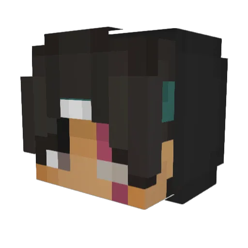 BluPie_ Minecraft avatar head, 3D render