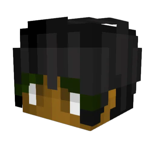 BluRody Minecraft avatar head, 3D render