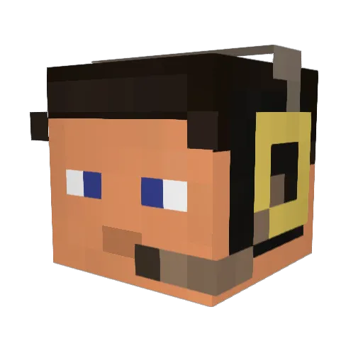 BluScout Minecraft avatar head, 3D render