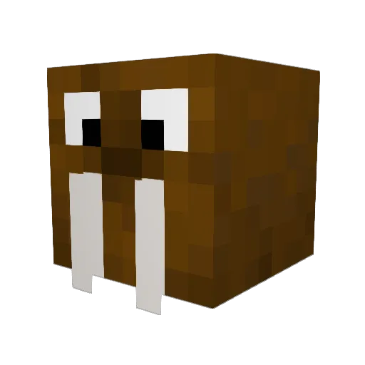 BluWalrus Minecraft avatar head, 3D render