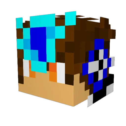 BluXion Minecraft avatar head, 3D render
