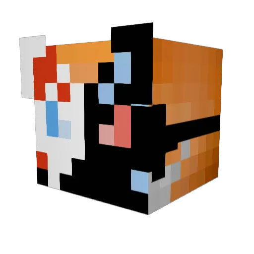 Blu_69 Minecraft avatar head, 3D render