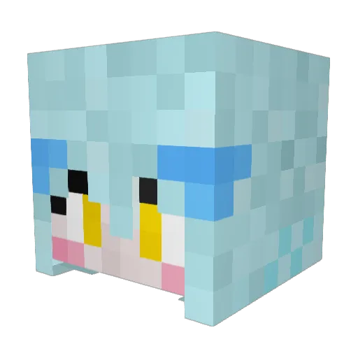 Blu_Chan_ Minecraft avatar head, 3D render
