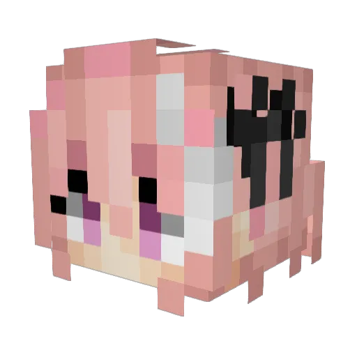 Blu_VR Minecraft avatar head, 3D render