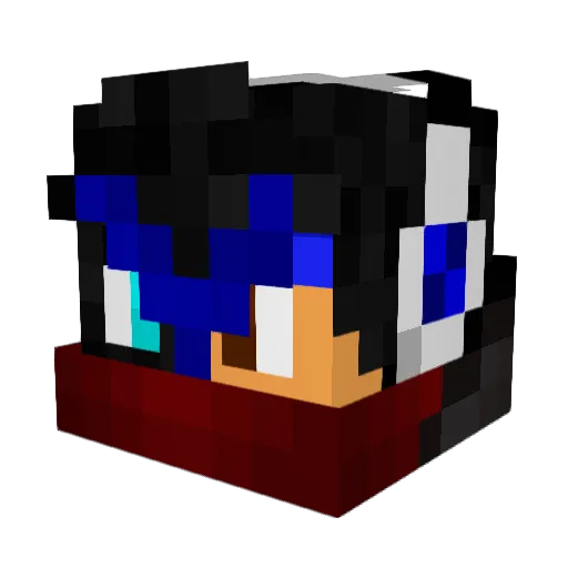 Blu_Wonder Minecraft avatar head, 3D render