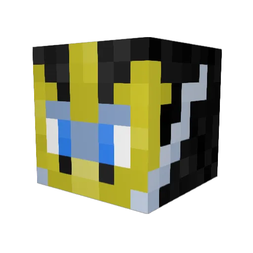 Bluable Minecraft avatar head, 3D render