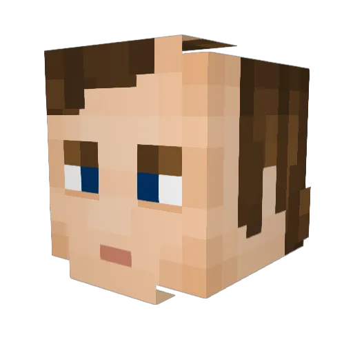 Bluaver Minecraft avatar head, 3D render