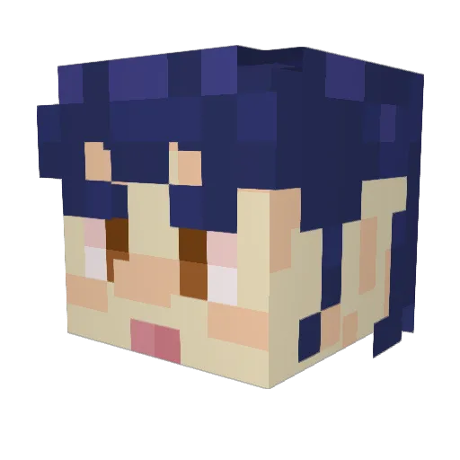 BlubWitch Minecraft avatar head, 3D render