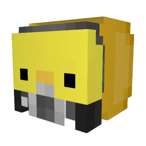 Blubbernuggt Minecraft avatar head, 3D render