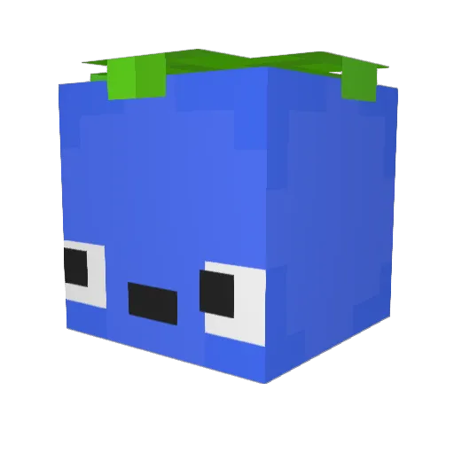 Bluberie Minecraft avatar head, 3D render