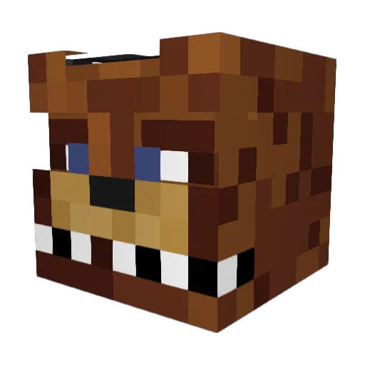 Bluckered Minecraft avatar head, 3D render