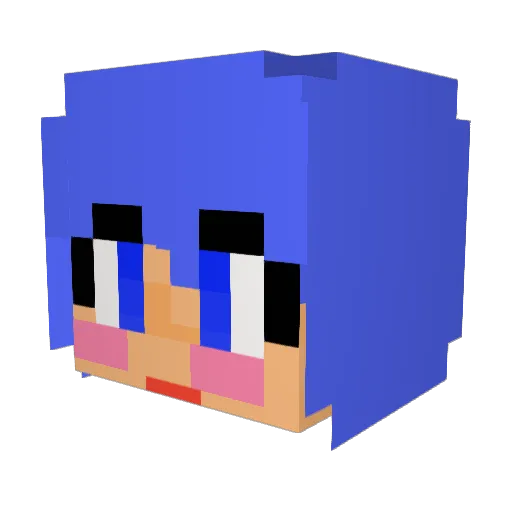 Blue0831 Minecraft avatar head, 3D render