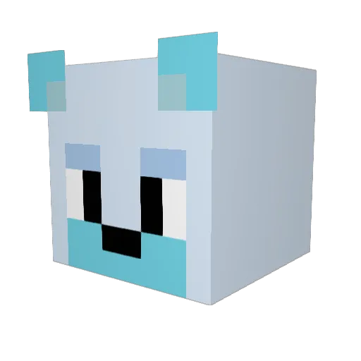 Blue1tronicbear Minecraft avatar head, 3D render