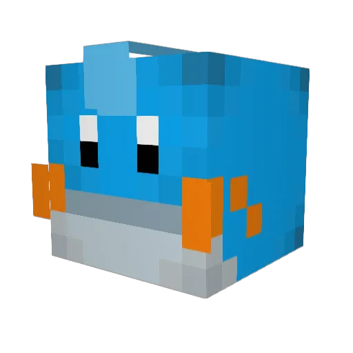 Blue2348 Minecraft avatar head, 3D render