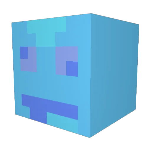 Blue2Noodle Minecraft avatar head, 3D render