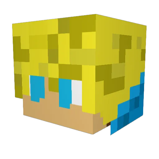 Blue333333 Minecraft avatar head, 3D render