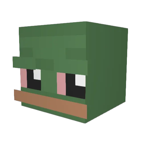 Blue4O Minecraft avatar head, 3D render