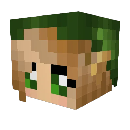 Blue91Eyes Minecraft avatar head, 3D render