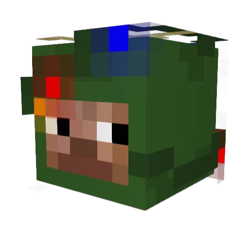 Blue9rint_ Minecraft avatar head, 3D render