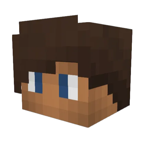 BlueAppleYT Minecraft avatar head, 3D render