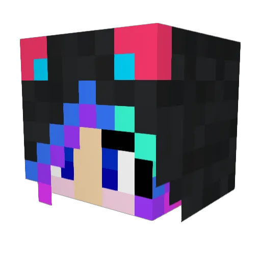 BlueAqua2009 Minecraft avatar head, 3D render