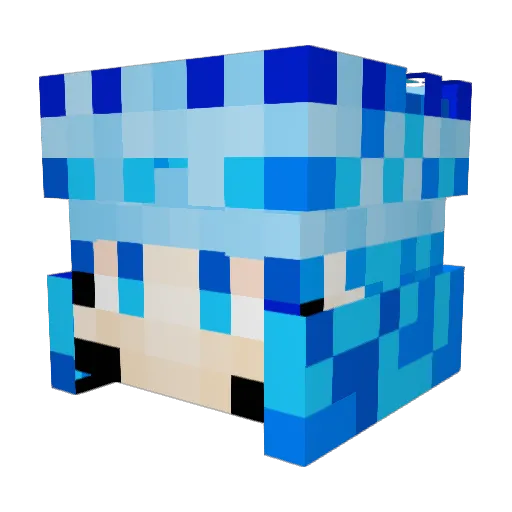 BlueArrowGamer Minecraft avatar head, 3D render