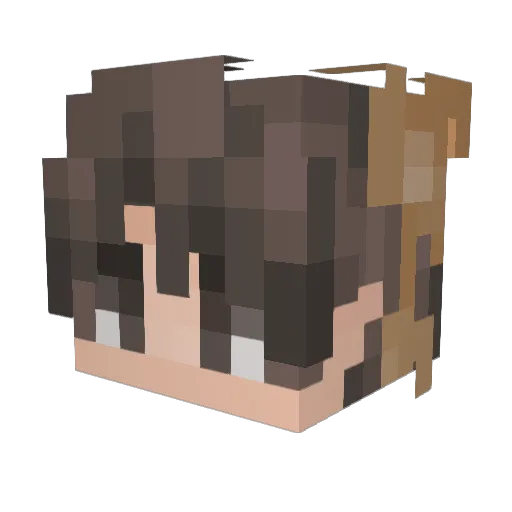 BlueAshesx Minecraft avatar head, 3D render