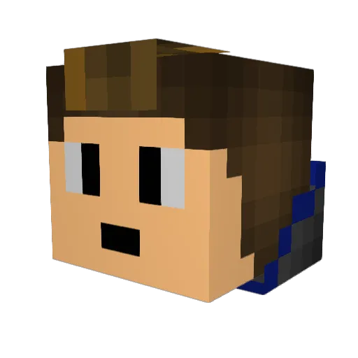 BlueAvocado0 Minecraft avatar head, 3D render