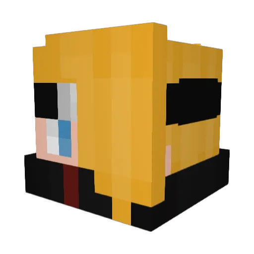BlueAxelotl Minecraft avatar head, 3D render